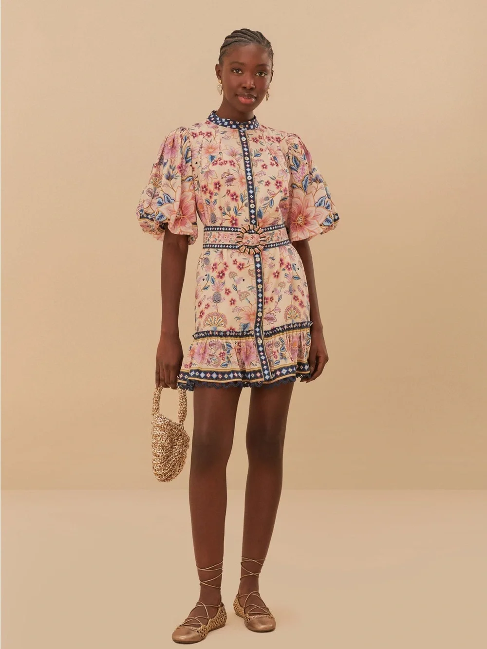 Farm Rio Superbloom Tapestry Mini Dress NWT - Picture 1 of 9